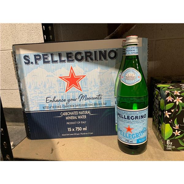 S.Pellegrino Carbonated Natural Mineral Water 15 x 750ml