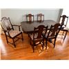 Image 1 : Wooden Dining Table with Six Chairs Including 1 Armchair