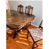 Image 2 : Wooden Dining Table with Six Chairs Including 1 Armchair