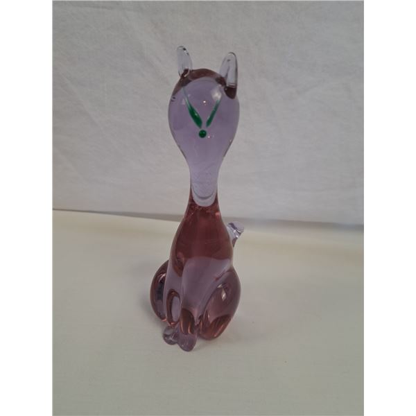 Glass Cat Figurine