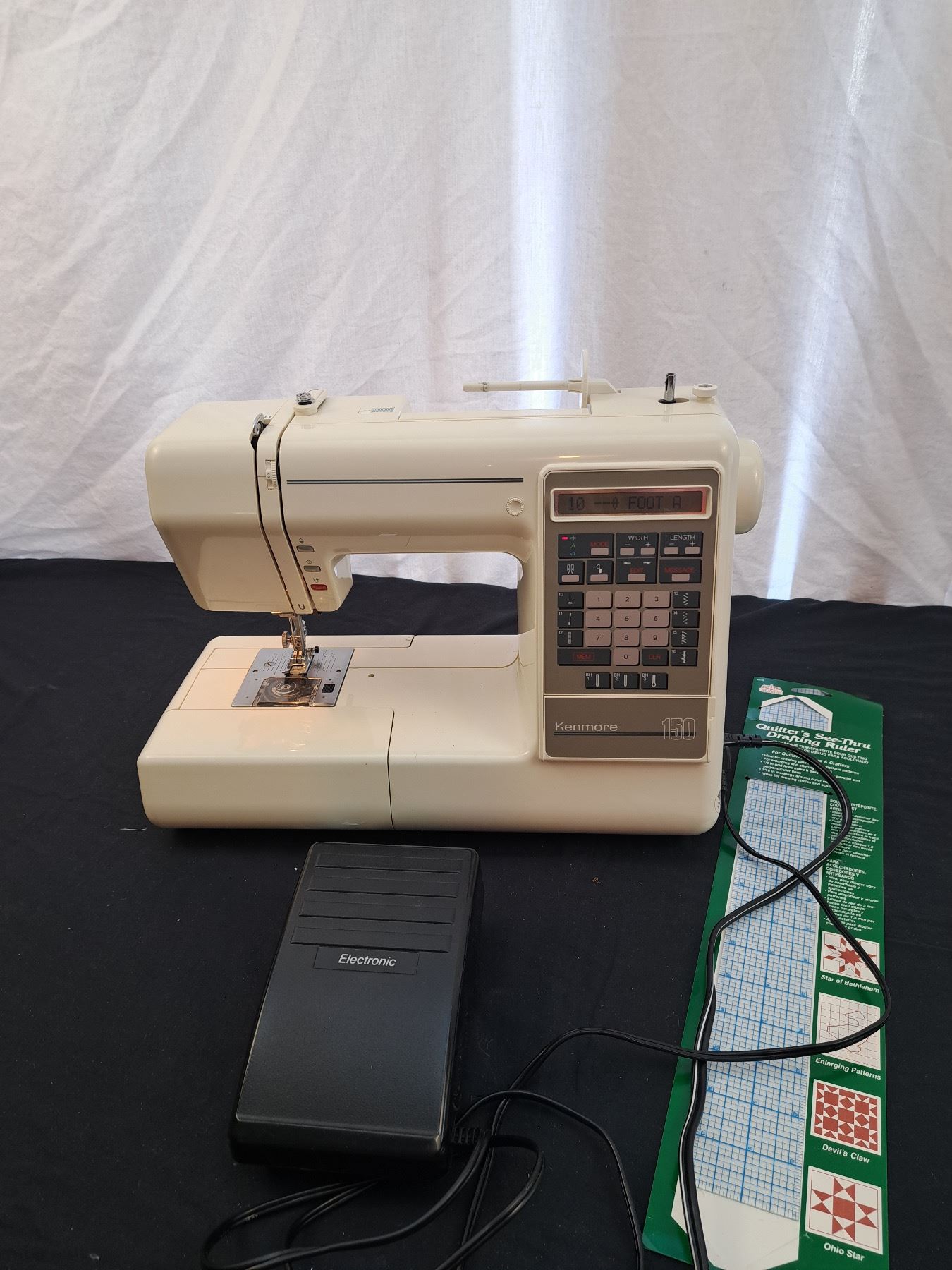 Kenmore 150 Sewing Machine with Quilters Drafting Ruler - Sunrise ...