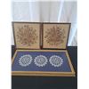 Image 1 : 2 Framed  Floral Tapestries & Framed Decorative Doilies