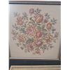 Image 2 : 2 Framed  Floral Tapestries & Framed Decorative Doilies