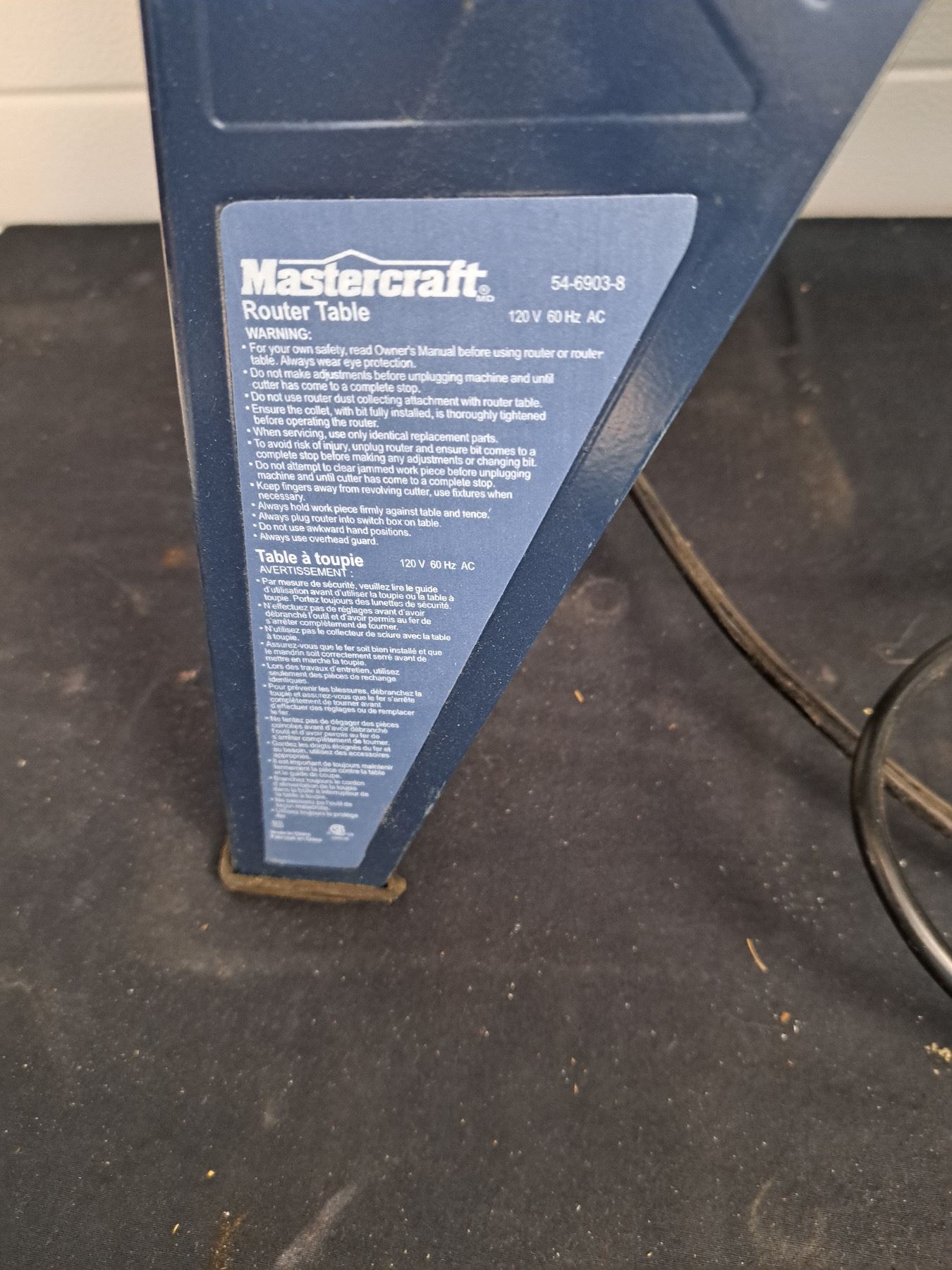 Mastercraft Router Table with Router - Sunrise Estate Services Ltd