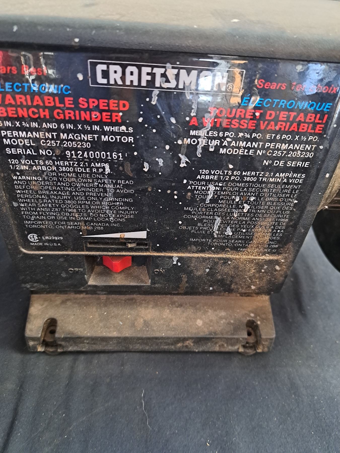 Craftsman Variable Speed Bench Grinder Sunrise Estate Services Ltd Craftsman variable speed bench grinder sunrise estate services ltd