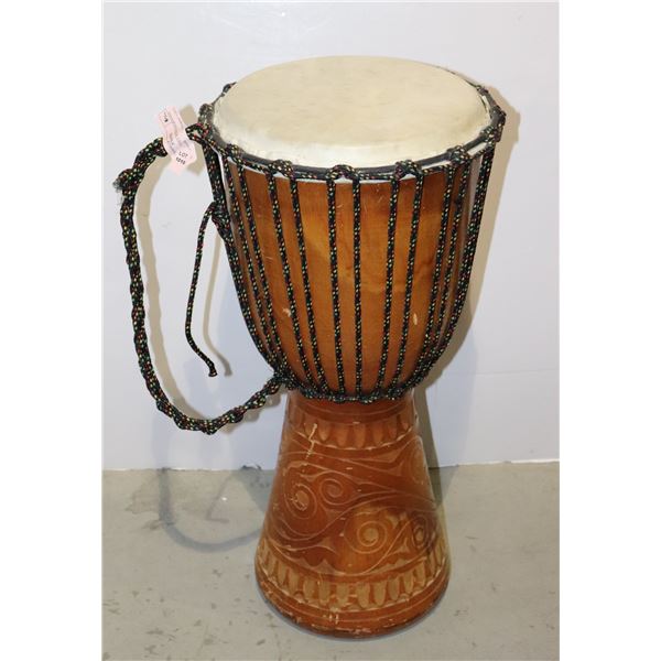 DRUM 23" TALL WITH ENGRAVED WOOD BASE