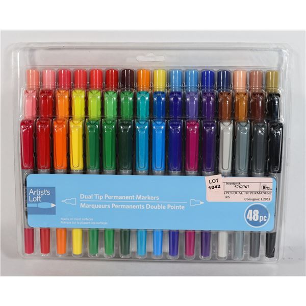 NEW 48 PCS DUAL TIP PERMANENT MARKERS