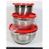 Image 1 : NEW 3PC SET STAINLESS STEEL MIXING BOWLS WITH LIDS