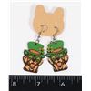 Image 1 : NEW SHAMROCK LUCKY DOG DANGLE EARRINGS