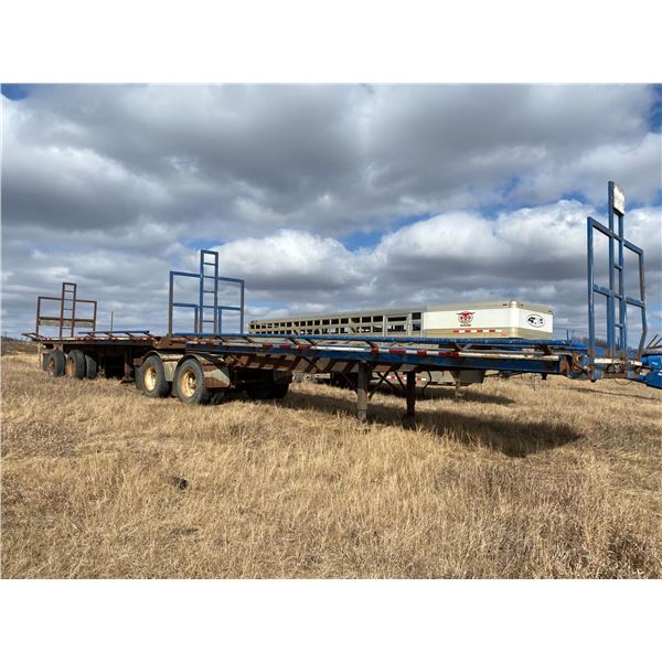 (Selling offsite, Ashmont,, PH (780) 646-0727 ) 1996 Lode King B-Train flat deck c/w bale rigging, 1