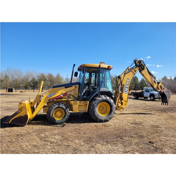 JD 410G 4x4 Backhoe, extend a hoe, 3883 hrs, Webasco Heater, 93” front bucket, SN. T0410GX9