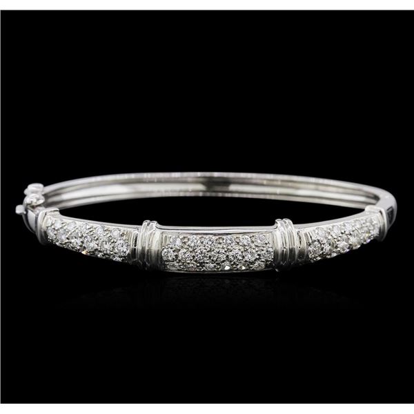 14KT White Gold 2.30 ctw Diamond Bangle Bracelet