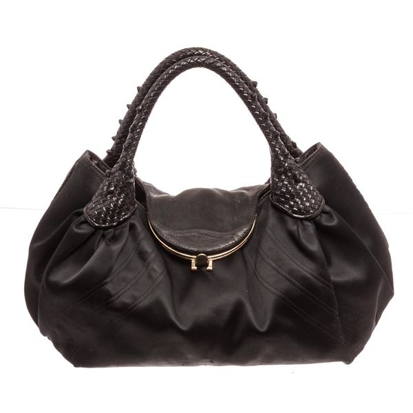 Fendi Black Leather Spy Handbag