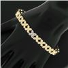 Image 8 : Estate 14K Yellow Gold Smooth Polished "X" Diamond Link Line Stackable Bracelet