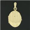 Image 2 : Italian 14k Yellow Gold Polished Grooved Vertical Work Large Oval Locket Pendant