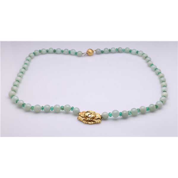 Jadeite, Emerald & 18K Gold Necklace by R. L. Kay