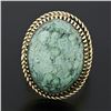 Image 2 : Vintage 14k Yellow Gold Large Oval Cabochon Turquoise Solitaire Cocktail Ring