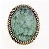 Image 4 : Vintage 14k Yellow Gold Large Oval Cabochon Turquoise Solitaire Cocktail Ring