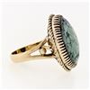 Image 5 : Vintage 14k Yellow Gold Large Oval Cabochon Turquoise Solitaire Cocktail Ring