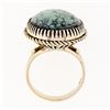 Image 7 : Vintage 14k Yellow Gold Large Oval Cabochon Turquoise Solitaire Cocktail Ring