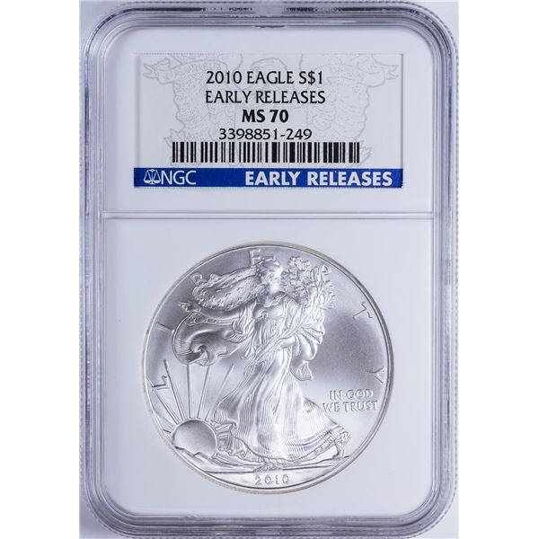 2010 $1 American Silver Eagle NGC MS70 Early Releases