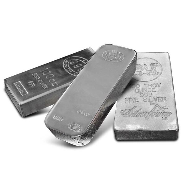 100 oz  .999 Fine Silver Bar - Any Mint