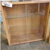 Image 2 : 2 WOOD AND GLASS DISPLAY CASES W/ SHELVES