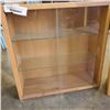 Image 2 : 2 WOOD AND GLASS DISPLAY CASES W/ SHELVES