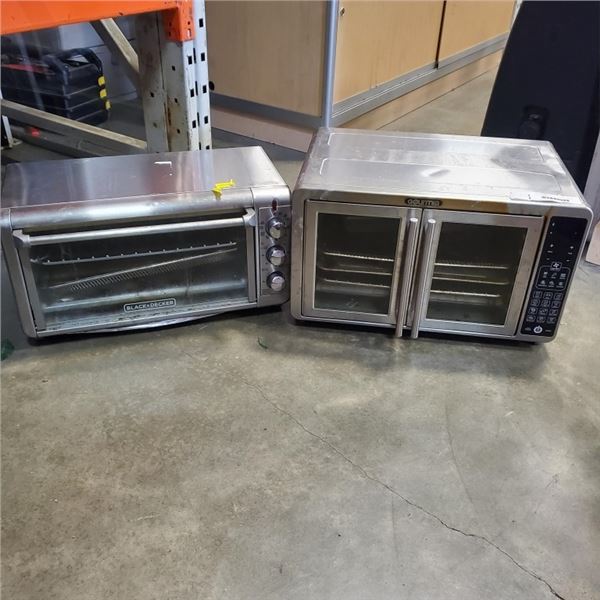 BLACK AND DECKER EXTRA WIDE TOASTER OVEN WITH GOURMIA DOUBLE DOOR AIR FRYER BOTH TESTED AND WORKING 