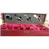 Image 2 : 2 BRAND NEW WINE GIFT BOXES - 2 BOTTLE WINE BOX W/ CORKSCREW, BOTTLE STOPPER, POURER, THERMOMETER, A