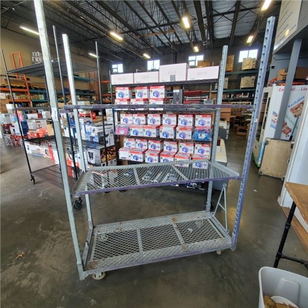 ROLLING GREEN HOUSE RACK WITH ADJUSTABLE SHELVES, 60 INCH WIDE, 23 INCH ...