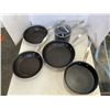 Image 2 : LOT OF VARIOUS POTS AND PANS WITH 2 BROOKSTONE FANS WITH REMOTES