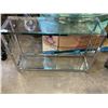 Image 1 : STAINLESS W/ GLSS TOP MODERN SOFA TABLE