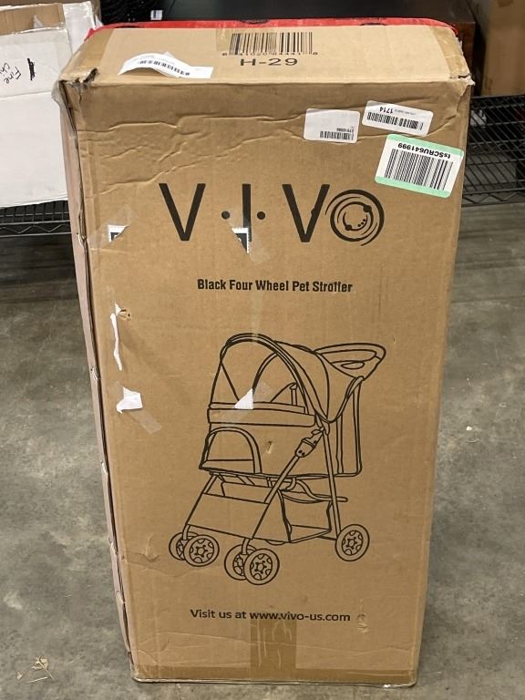 Illustration of Black Pet Stroller