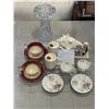 Image 1 : BOX OF ASSORTED CHINA - AYNSLEY CUPS AND SAUCERS, DEMI TASSE BELL CUPS AND SAUCERS, CRYSTAL VASE, ET