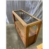 Image 2 : OAK GLASS TOP ROLLING 'PARQUAT' CABINET