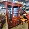 Image 1 : MAHOGNAY FINISH 2 PIECE DISPLAY CABINET