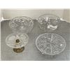 Image 1 : 3 PINWHEEL CRYSTAL BOWLS AND FOOTED BOWL