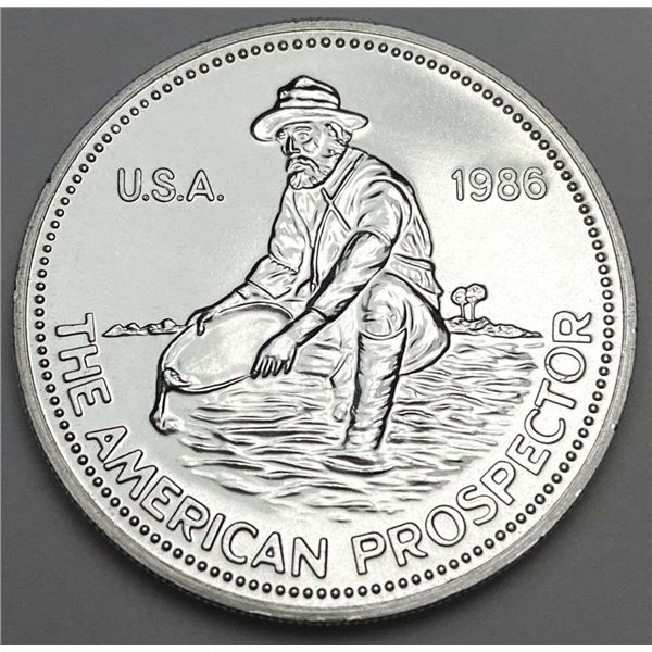 Rare 1986 Engelhard The American Prospector 1 ozt .999 Silver