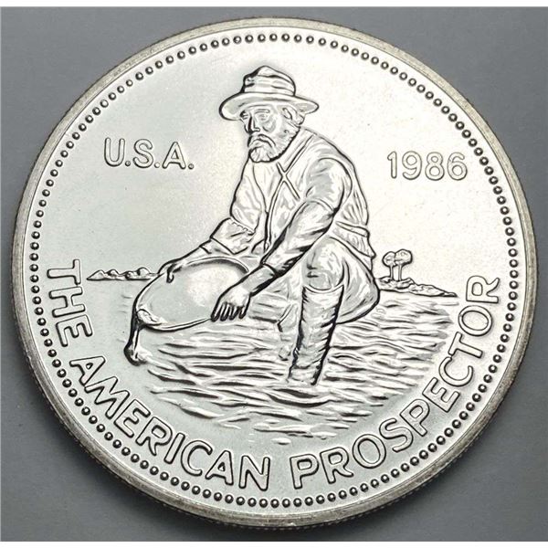1986 Engelhard The American Prospector 1 ozt .999 Silver