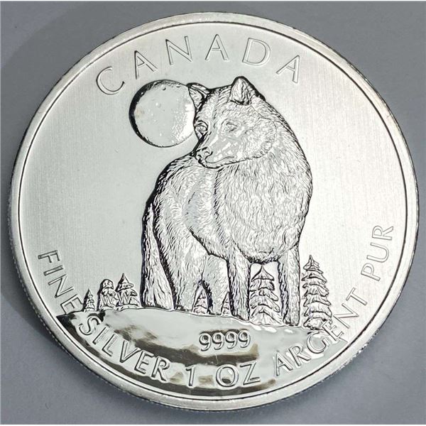 2011 Canada $5 Timber Wolf 1 ozt .9999 Silver