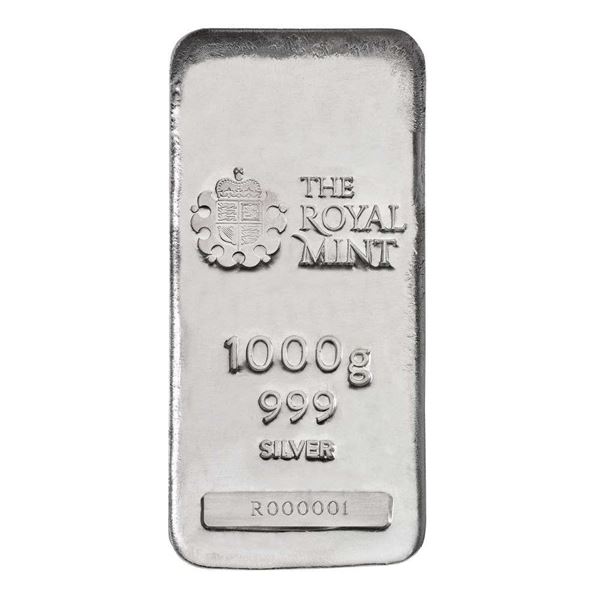 (2) The Royal Mint 1000g / Kilo .999 Silver Bar