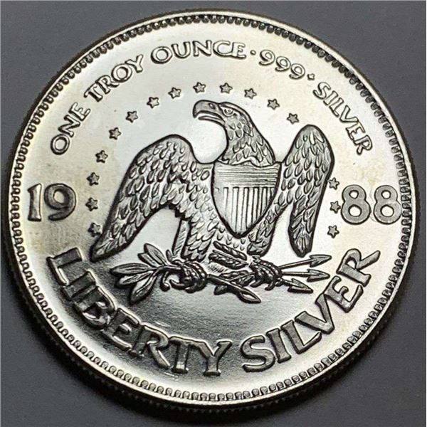 Rare 1988 A-Mark "Life Liberty Happiness" 1 ozt .999 Silver