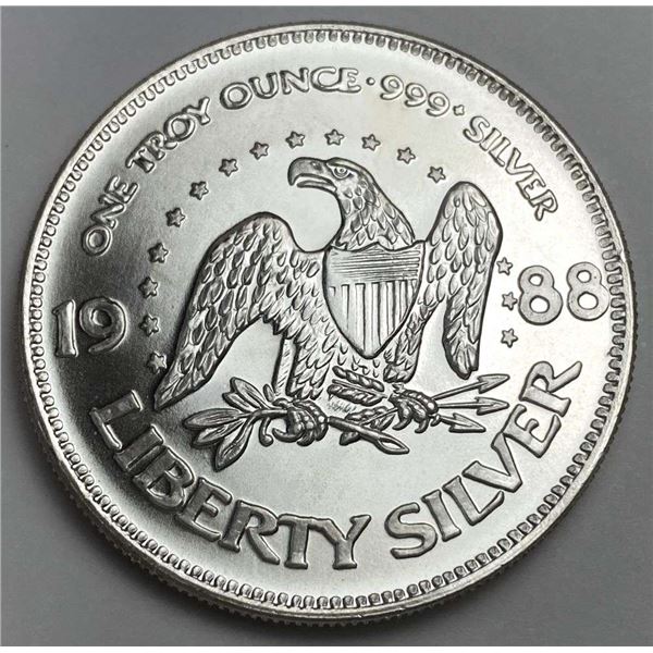 Rare 1988 A-Mark "Life Liberty Happiness" 1 ozt .999 Silver