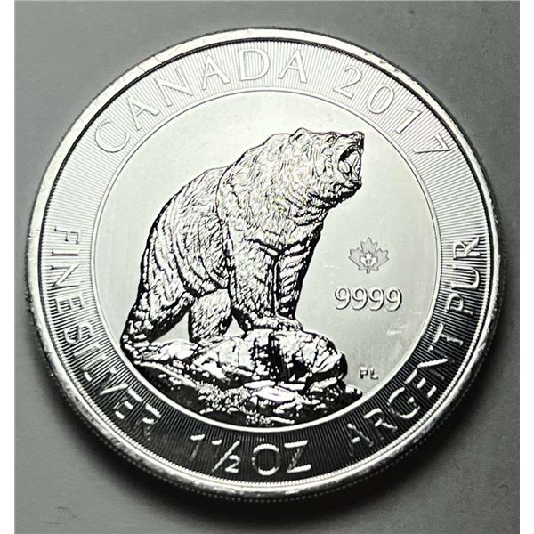 2017 Canada $8 Grizzly Bear 1.5 ozt .9999 Silver