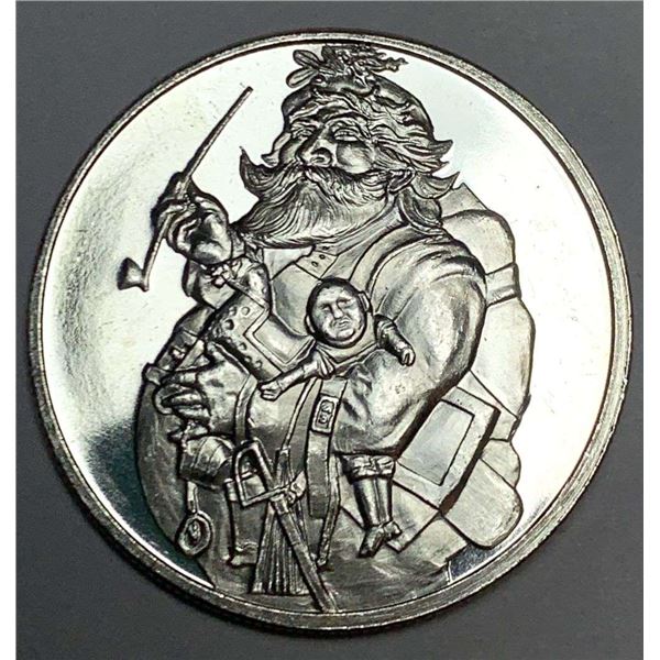 2009 Season's Greetings Santa 1 ozt .999 Silver