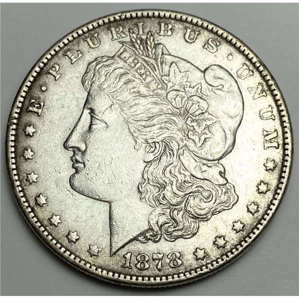 From Set (1) 1878 Morgan Silver Dollar AU