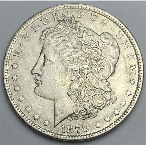 From Set (1) 1879 Morgan Silver Dollar AU