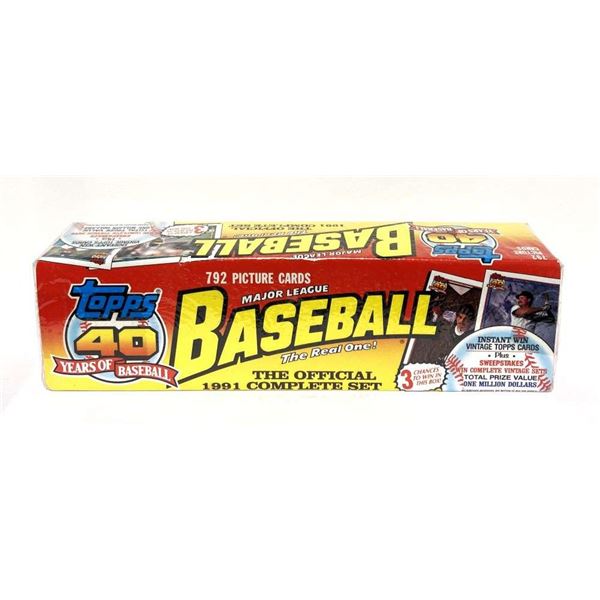 1991 Sealed Topps Baseball Complete Cards Set (792)