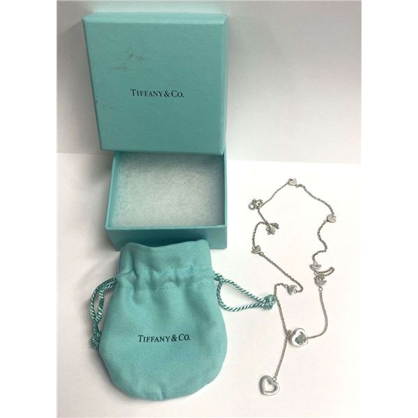 Tiffany & Co. Heart Link Lariat Necklace .925 Sterling Silver